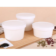 Disposable PE Coated Frozen Yogurt Ice Cream Paper Bowls with Plastic and Paper Lid